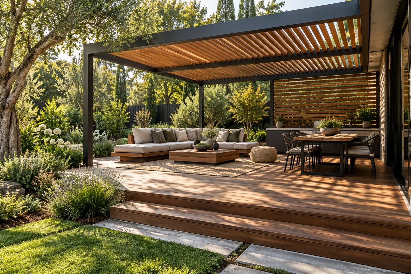 Pergola ve Dış Mekân Sistemleri hizmetini temsil eden mimari görsel